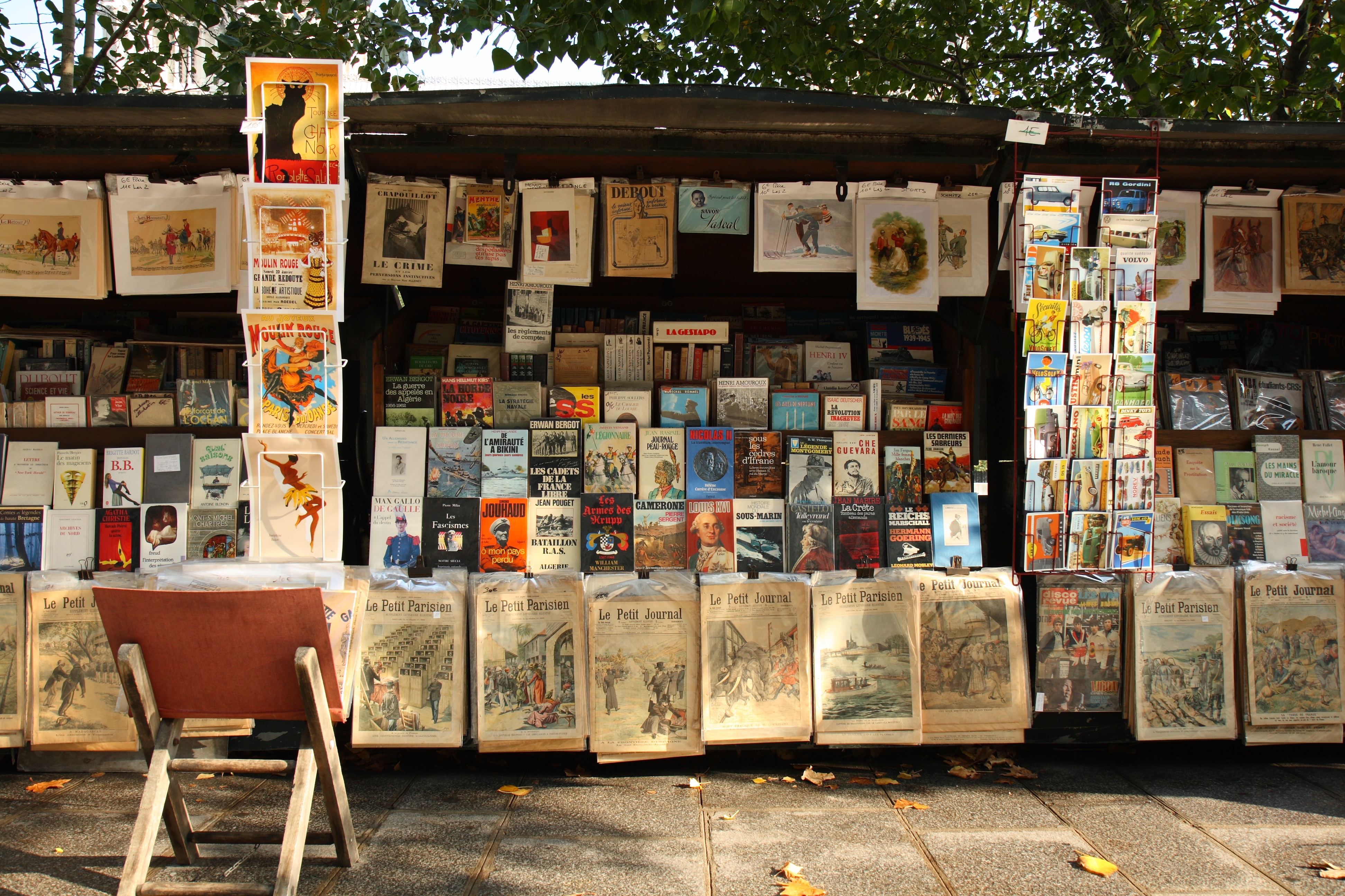 Vintage books at a French market